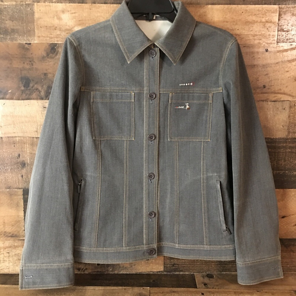 Laura Fiume Milano Denim Jacket Women 6 EU 42 Gray Money Quiet Luxury Stylish